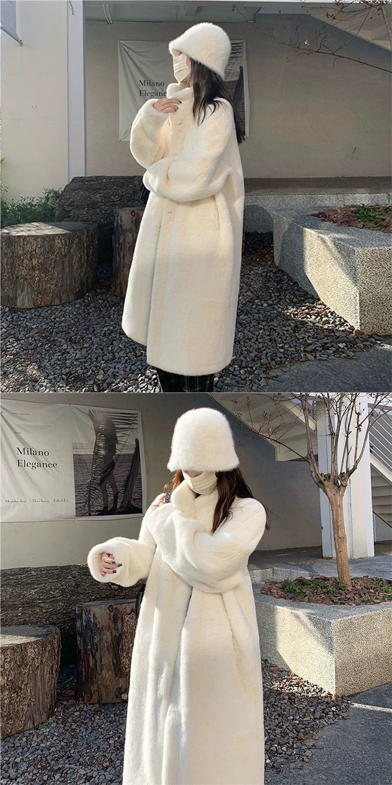 For the autumn and winter of 2025, there is a thick, long stand-up collar mink, mink fur and fur integrated coat for women pic 12