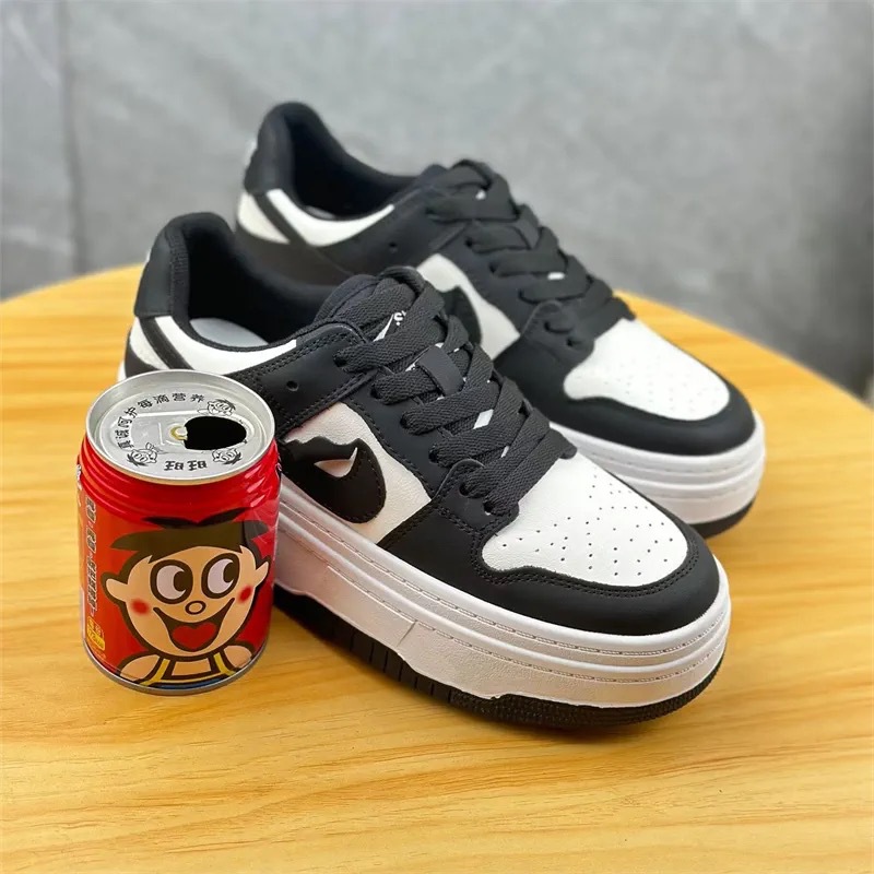 2024黑白色厚底真皮熊猫勾勾鞋女新款小白鞋云朵鞋休闲单鞋运动板详情13