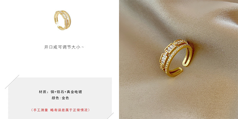 Korean-style niche light luxury ring, with a unique design sense, micro-inset zircon ring, a high-end and adjustable jewelry that is popular among Internet celebrities pic 6