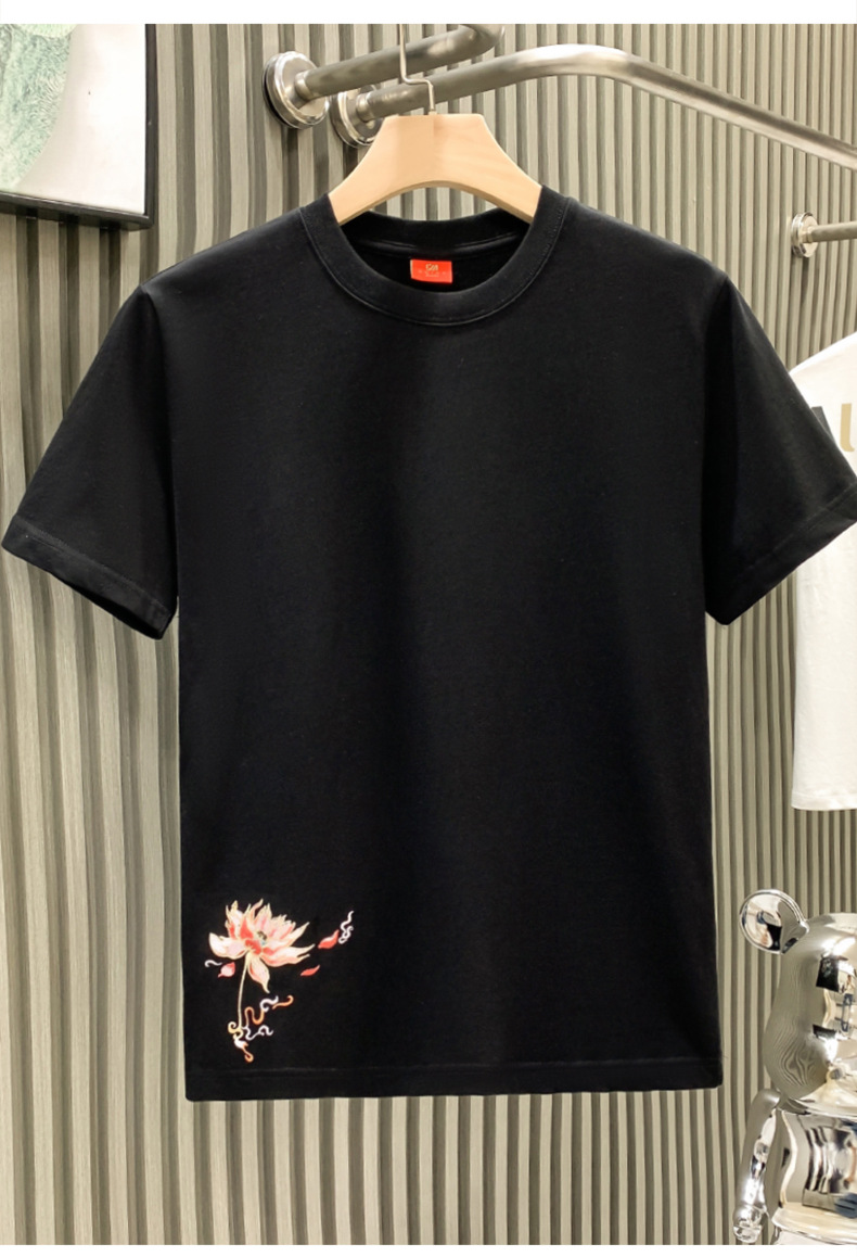 The new summer collection of Chinese trend short-sleeved T-shirts for men with round collars and half sleeves is a trendy choice for young people pic 4