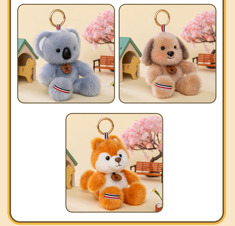 Direct sales from the plush toy pendant manufacturer. Forest animal Cute Jumping series three-flower cat and dog pendants are in stock and available for wholesale pic 8