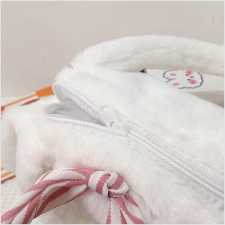 Japanese-style Instagram cute puppy cartoon plush bag, Korean-style soft girl single-shoulder crossbody bag, furry handbag pic 22