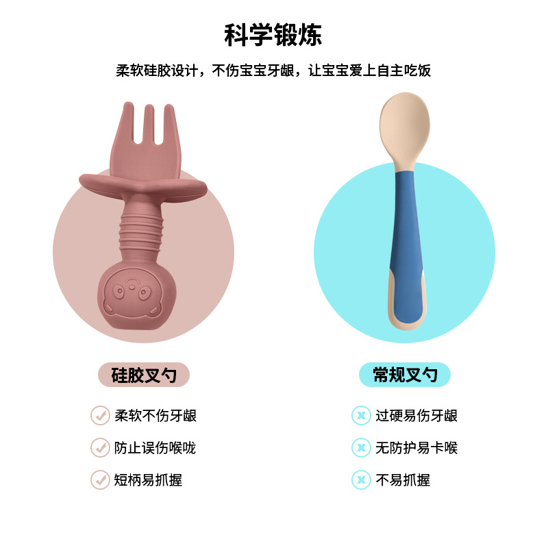 硅胶宝宝餐具套装不锈钢玩具防烫硅胶制品详情12