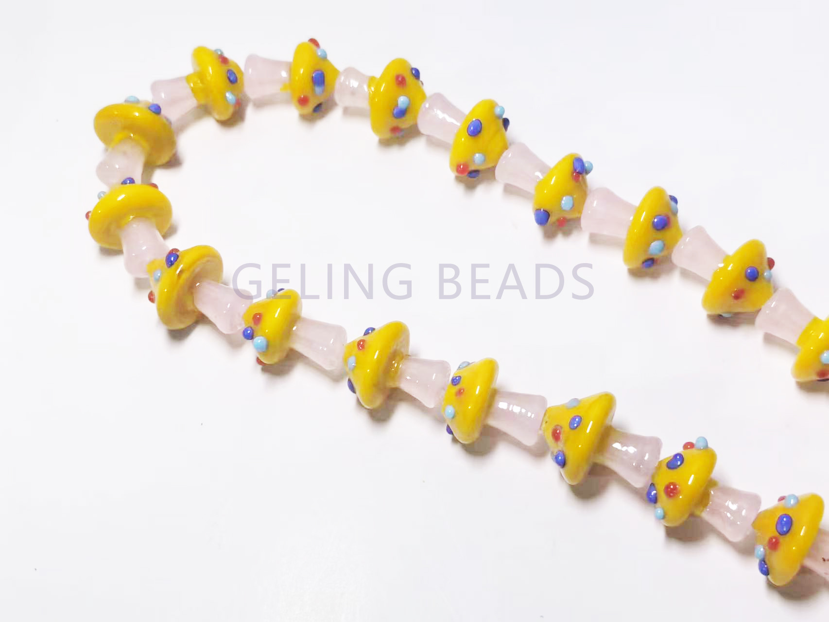 精美古法灯工香灰琉璃蘑菇耳环项链手链手机链斜挎链DIY饰品配件详情6