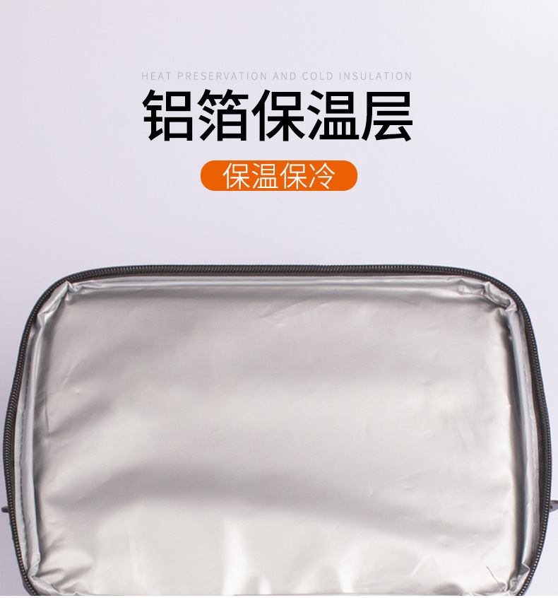In-stock double-layer insulated lunch bags, adult lunch bags, unisexual insulated bags, leak-proof large insulated bags pic 8