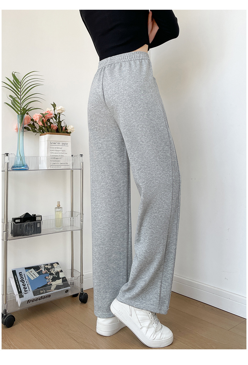 垂感华棉阔腿裤女春秋新款宽松显瘦窄版直筒裤高腰百搭休闲运动裤详情31