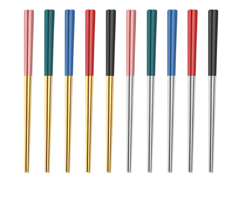 厂家批发304不锈钢筷子镀钛精品中空葡萄牙筷子酒店家用中式公筷详情5