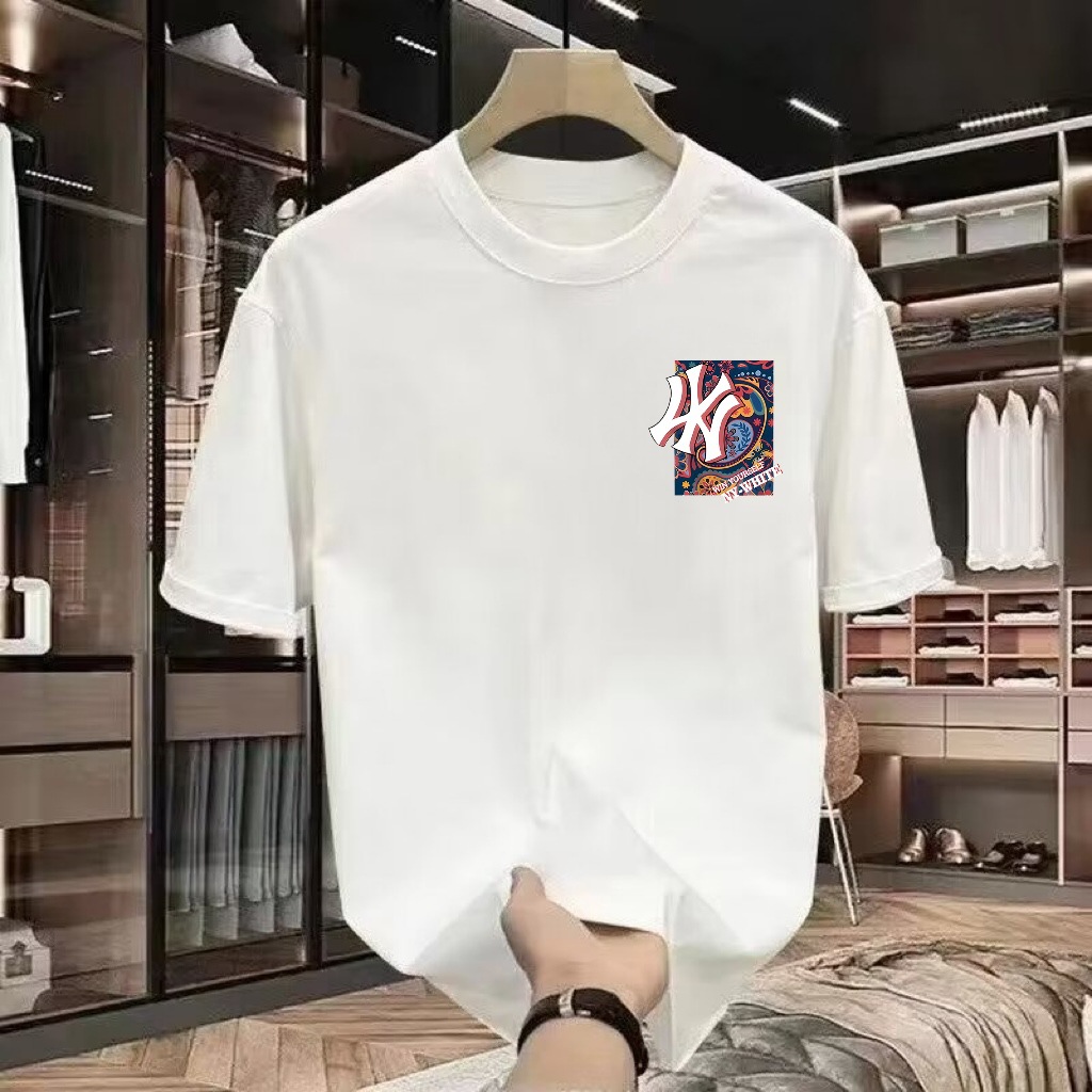 National trendy summer 2025 camiseta de manga corta hombre estampado cuello redondo cuerpo adolescente legging suelto camiseta pic 26