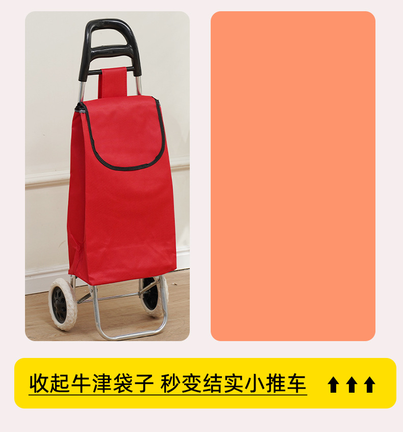 The grocery shopping trolley can climb stairs. The portable shopping cart can be printed with a logo. It is a hand-pushed trolley for the elderly to buy groceries pic 9