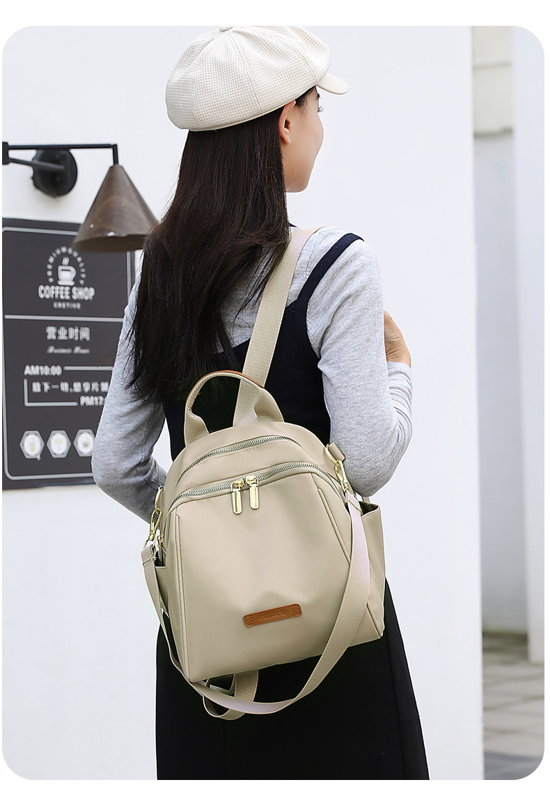 韩版气质简约女士双肩包新款百搭质感休闲包轻盈背包潮流靓丽女包详情21