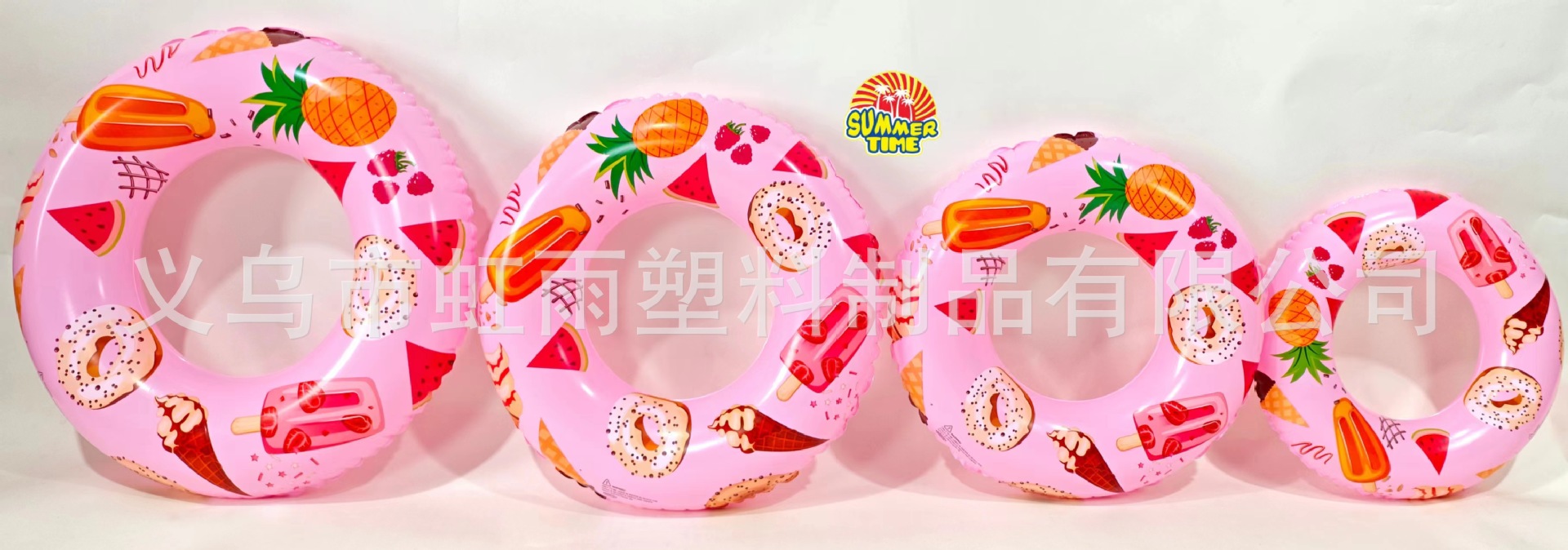 虹雨女孩卡通紫色草莓兔水果雪糕泳圈环保PVC批发运动户外游泳用品详情9
