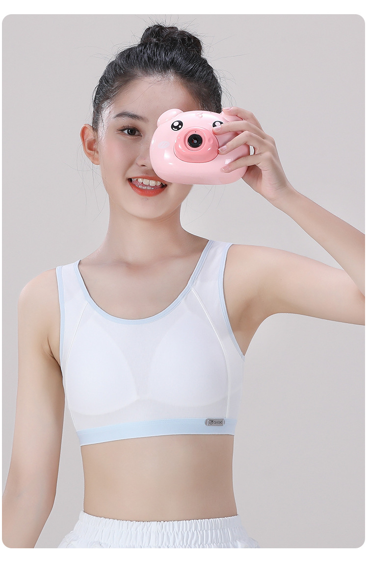 纯棉少女发育期小背心固定胸垫透气青春期学生女孩内衣成长期文胸详情18