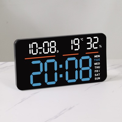 16寸大屏功能显示时钟北欧数字钟表简约客厅挂钟led壁挂钟6626详情14