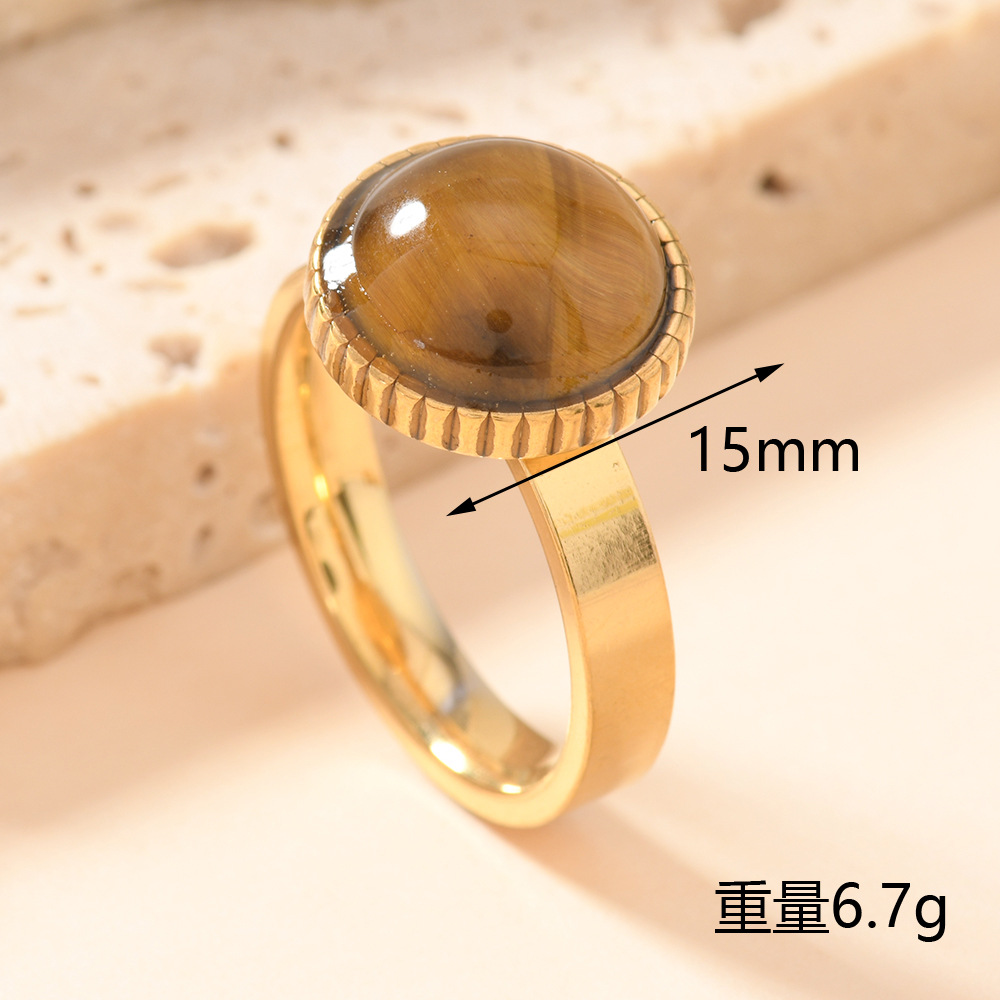 欧美新款不锈钢戒指铸造虎眼石几何戒指复古风情侣对戒批发厂家详情19