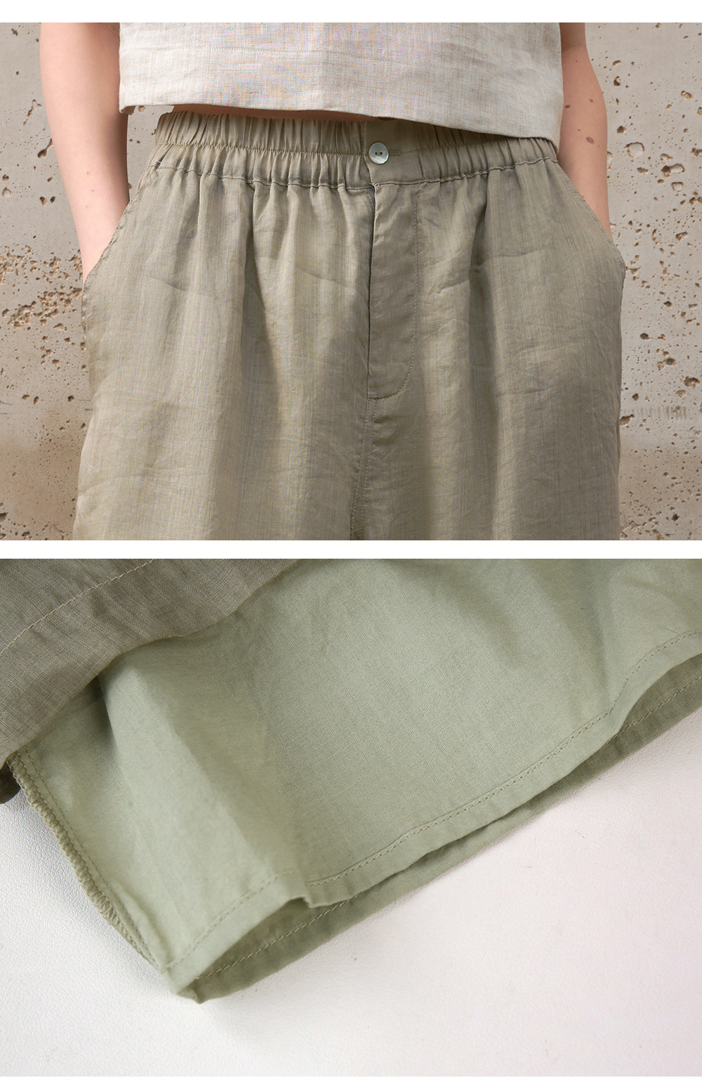 Pure ramie straight-leg pants for women, loose and slimming casual pants, loose spring and summer stretched-waist long pants pic 31