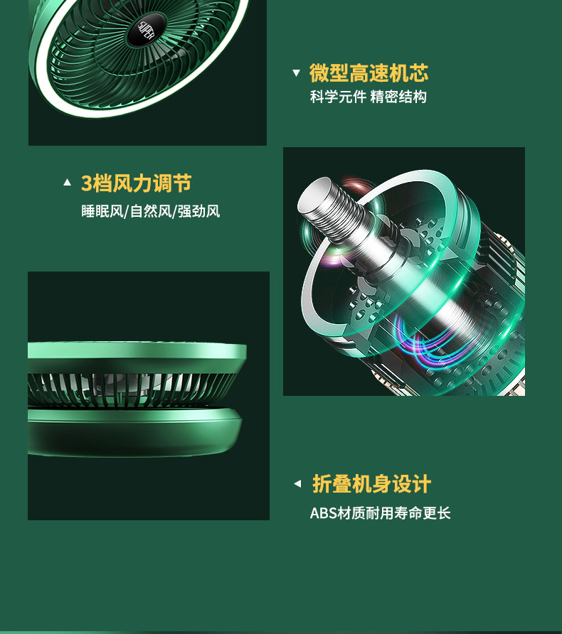 源头厂家批发USB可充电式小电风扇静音桌面台式宿舍风扇详情25