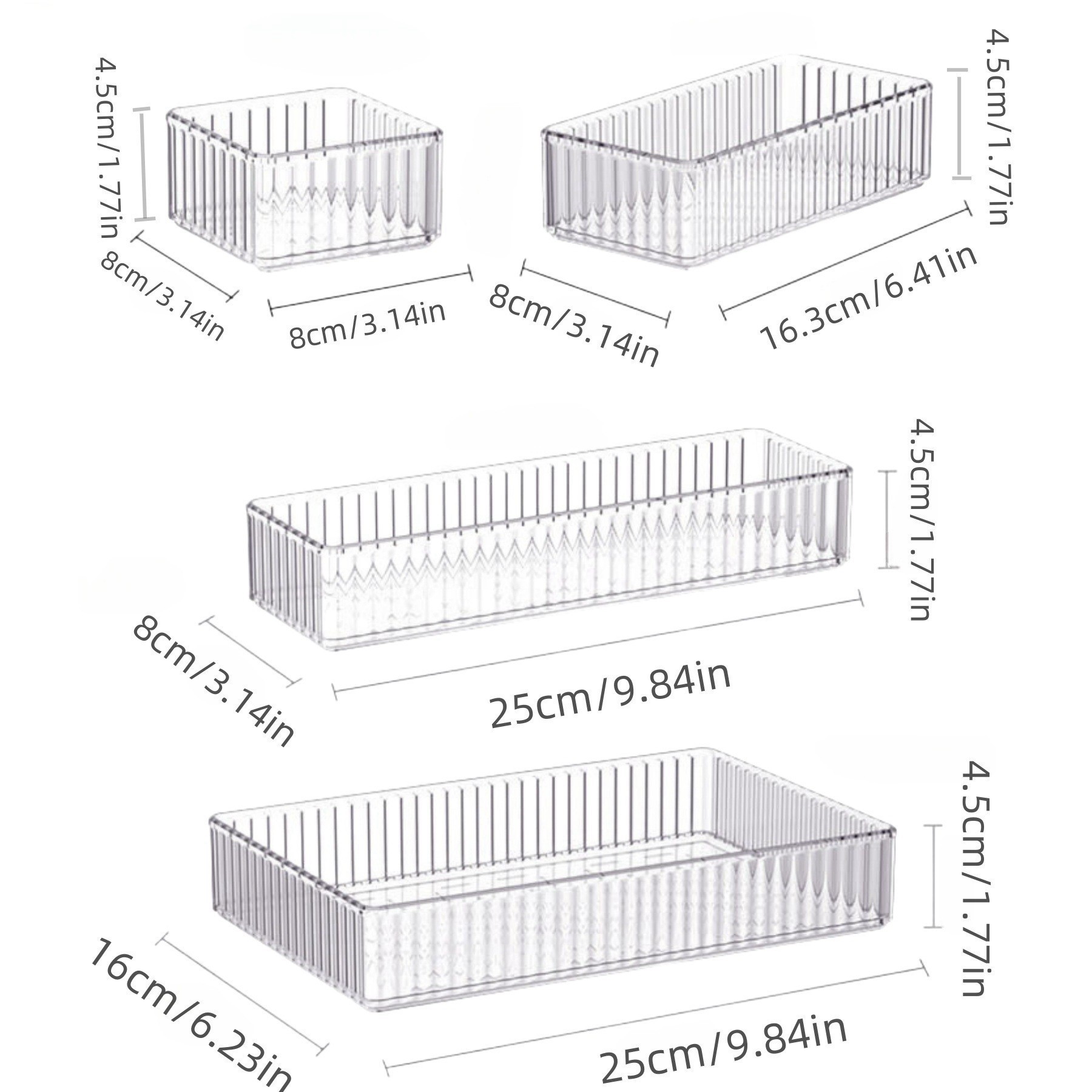 TEMU 希音PET抽屉式内置收纳盒化妆品桌面透明透明收纳盒轻奢收纳详情8
