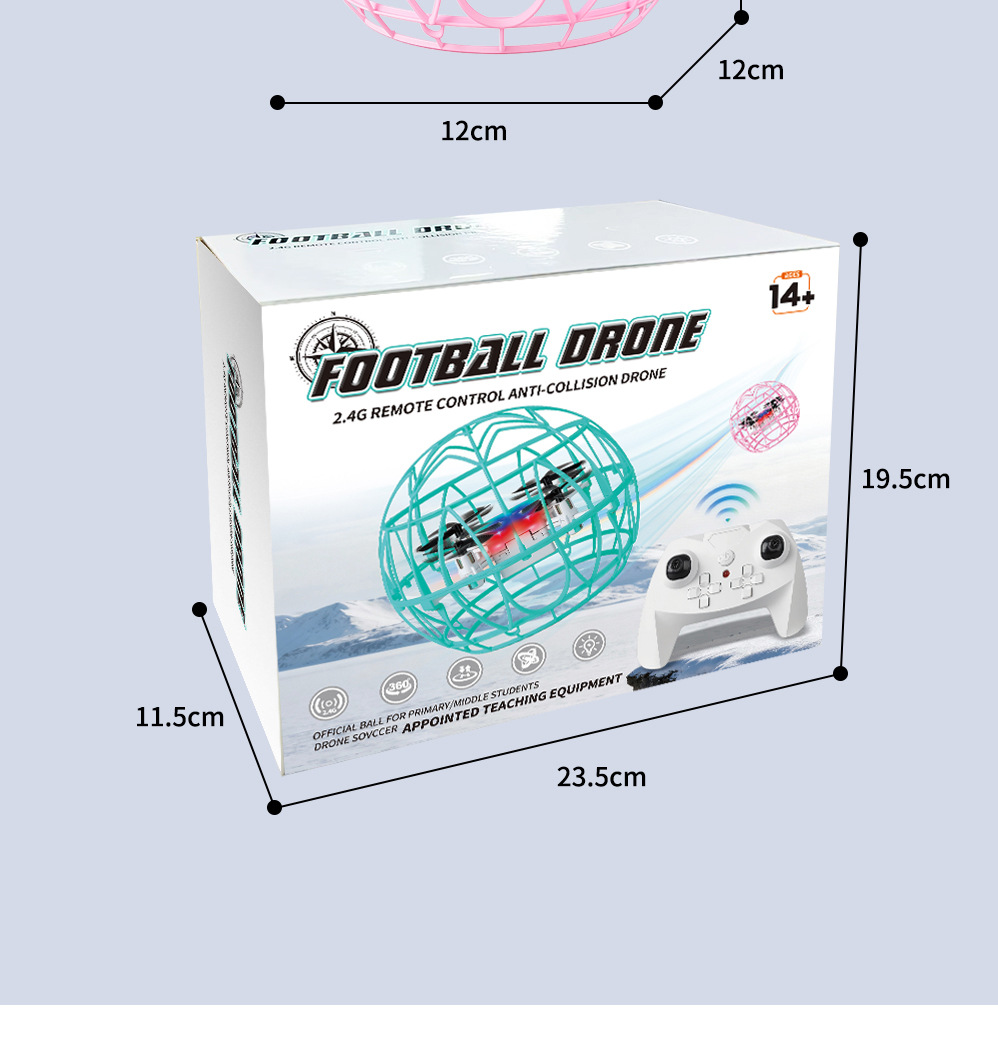 新款遥控足球一键起降大直径飞行球炫酷灯光儿童无人机玩具详情15