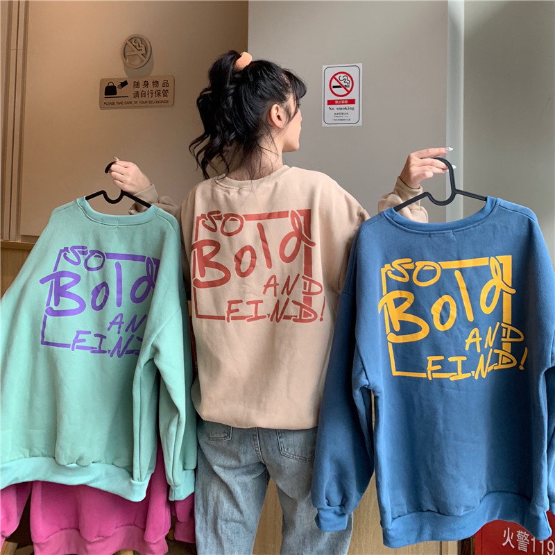 現貨代發跨境臺灣抓絨加厚衛衣2025秋冬新款寬鬆休閒大碼女裝上衣详情12