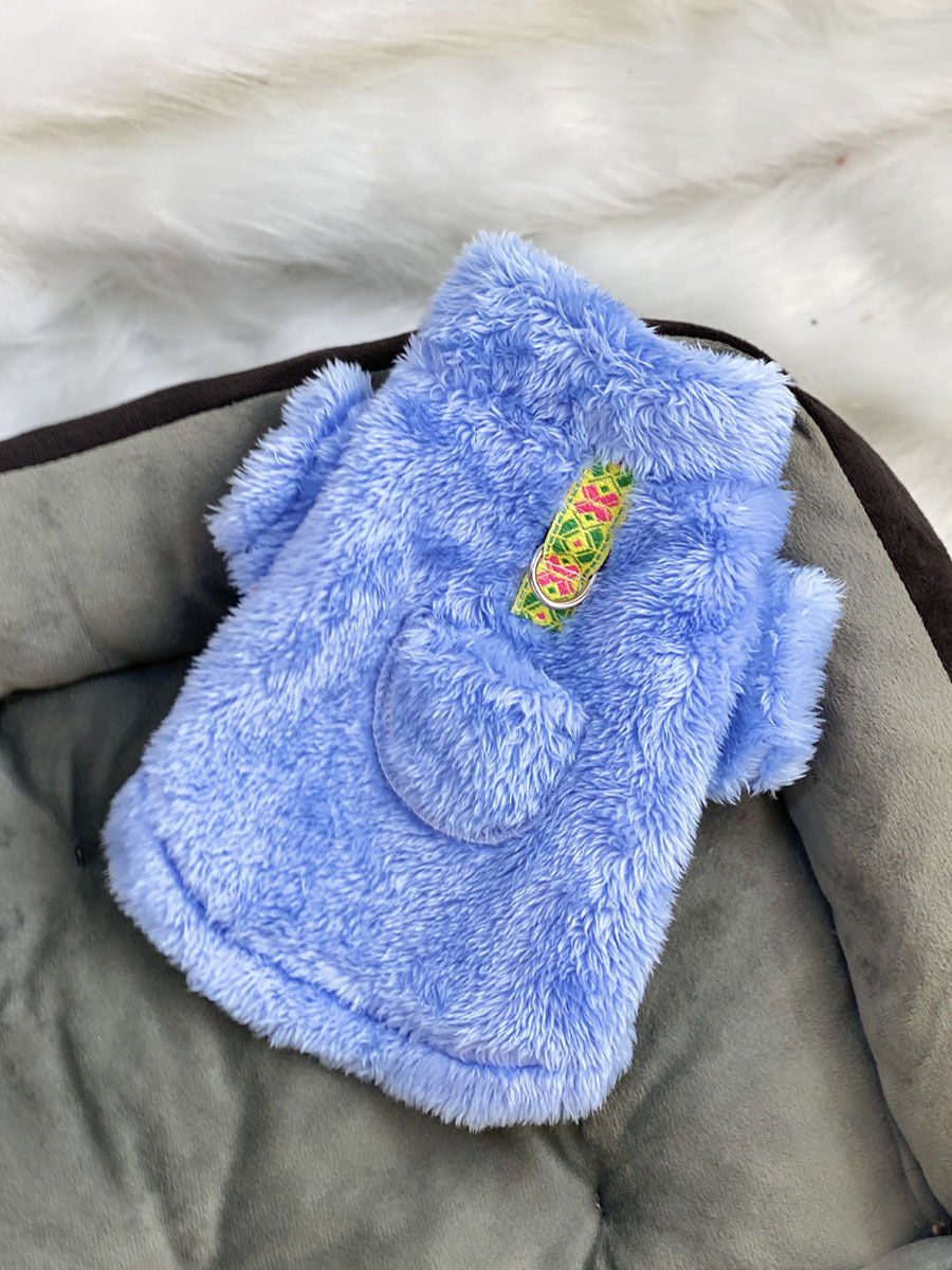 超小体狗狗猫咪衣服秋冬季毛绒四脚小码奶狗奶猫幼犬茶杯犬带牵引详情9