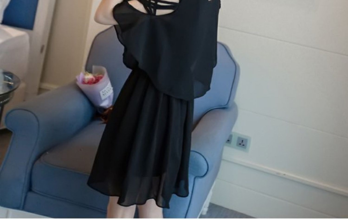 Verano 2024 gasa recostada vestido delgado vestido de mujer talla grande hermana gorda chic chic reducción de edad versátil falda pic 10