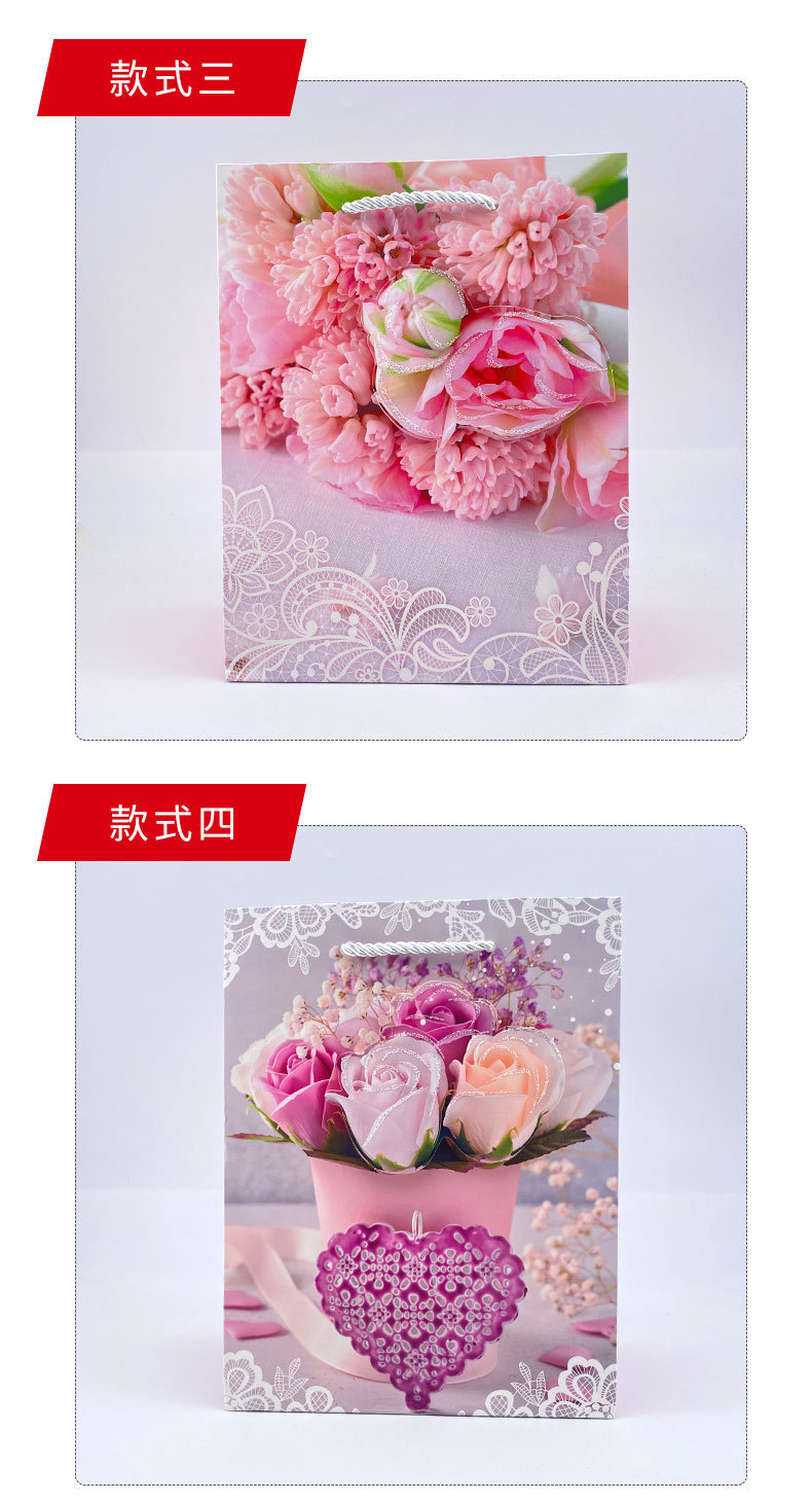 National trend rose flower handbag, gift bag, wedding bridesmaid return gift, souvenir bag, ins wedding candy box packaging bag pic 5