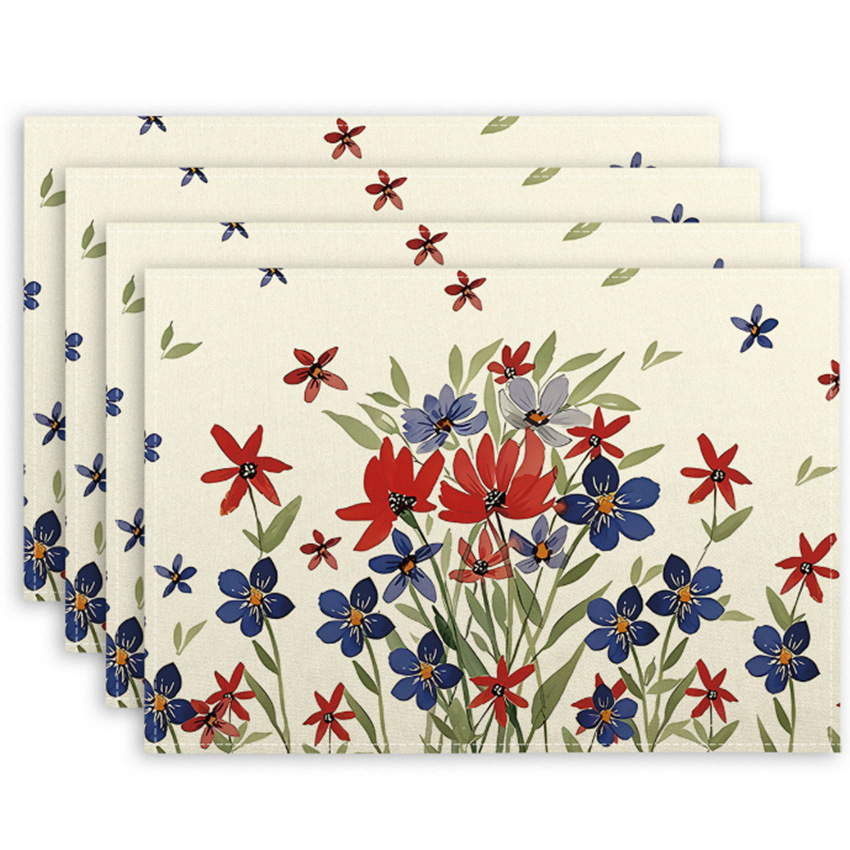 国潮跨境印花餐桌垫家居独立日餐巾装饰节日餐盘垫隔热垫杯垫详情1