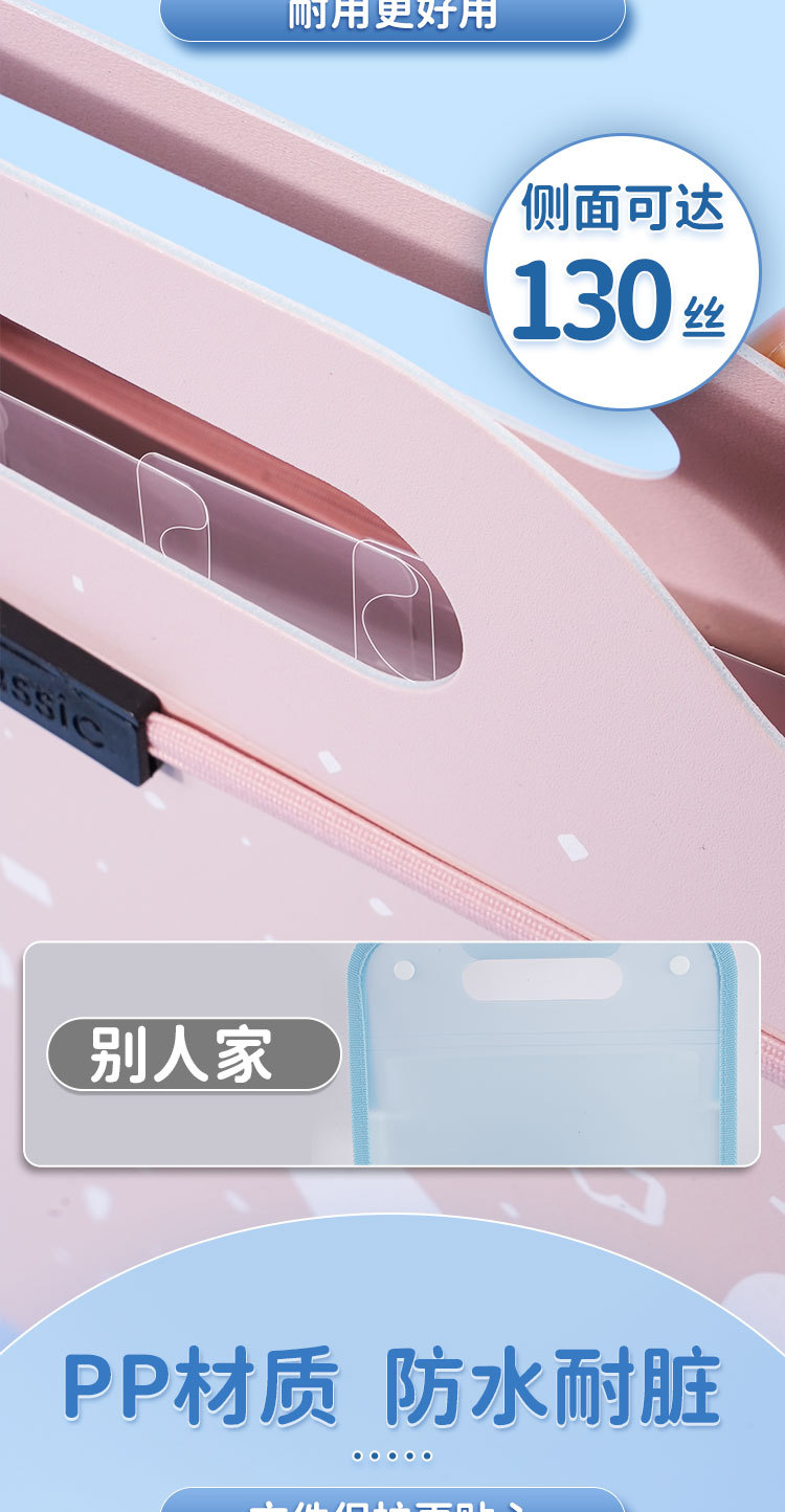 A4发泡材质手提文件夹试卷袋多层大容量小学生手拎式风琴包卷子收详情9
