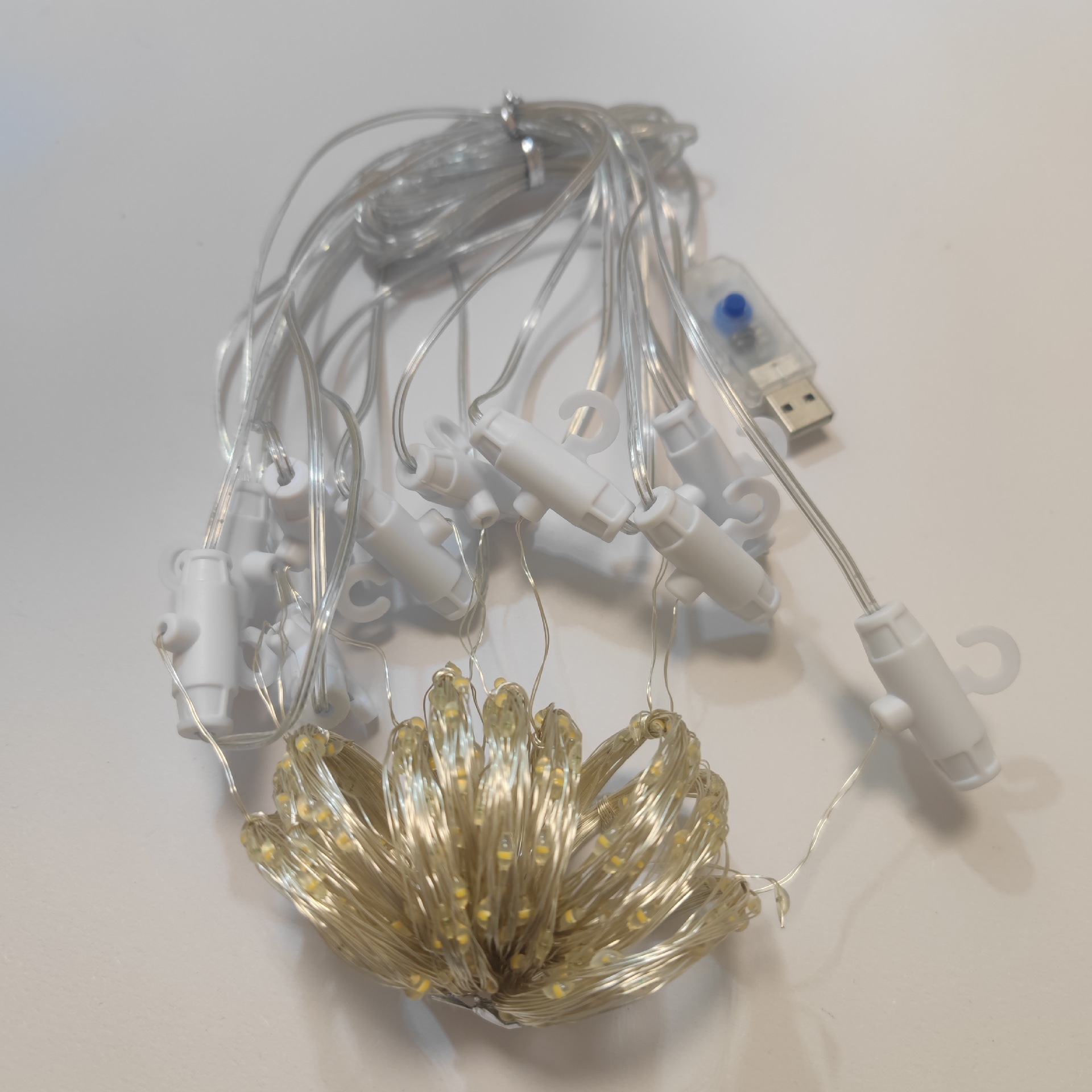 跨境亚马逊LED铜线灯窗帘灯串USB遥控3*3带挂钩圣诞婚庆卧室装饰详情19