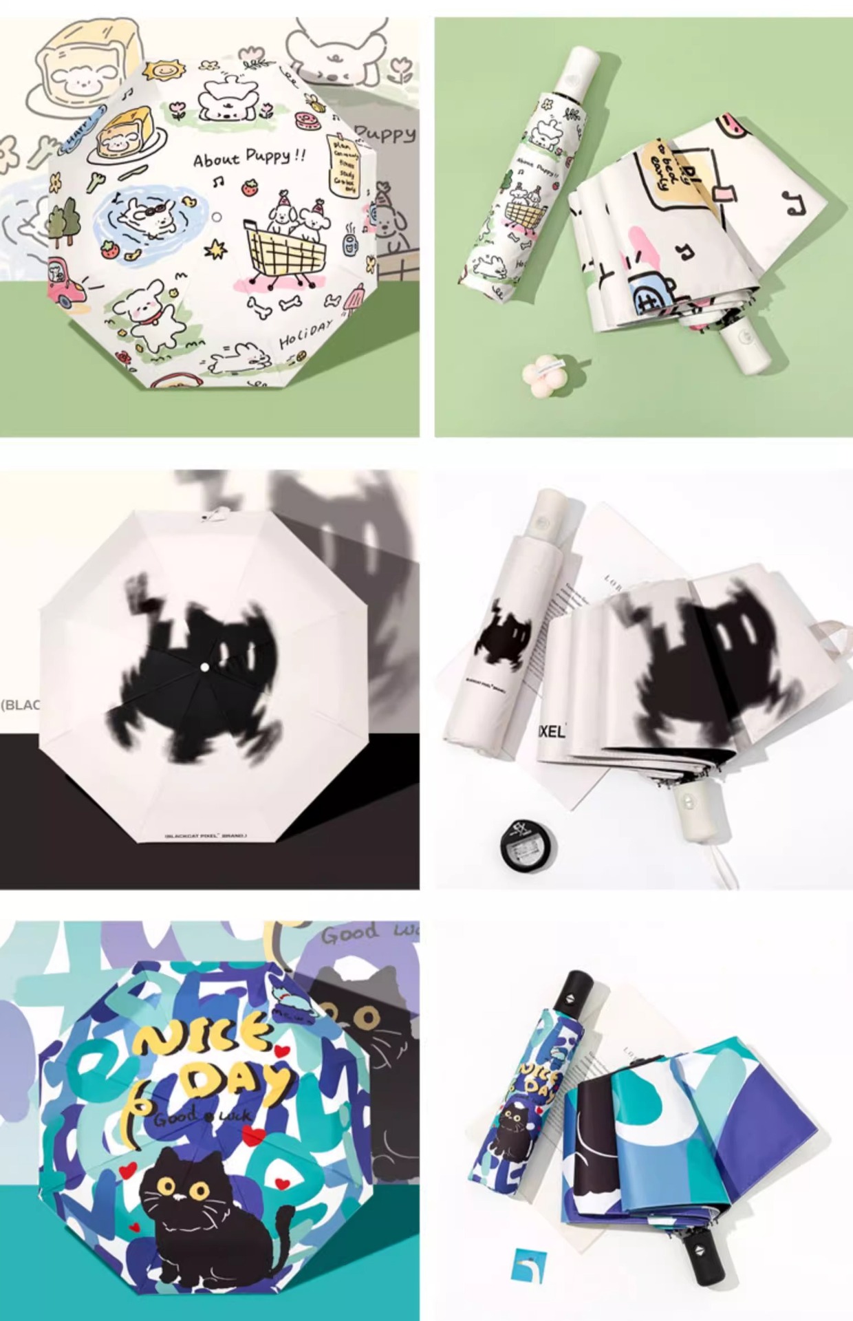 晴雨两用自动伞清新折叠女高级感太阳伞防晒防紫外线小巧黑胶遮阳详情14