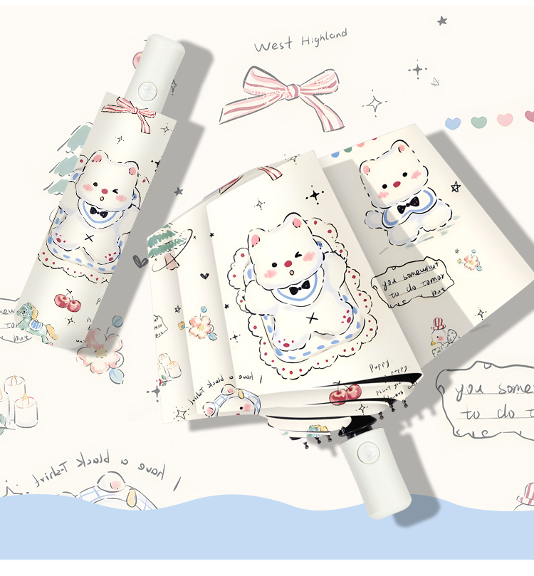 全自动卡通雨伞女可爱晴雨两用太阳伞防晒防紫外线遮阳伞定制logo详情29