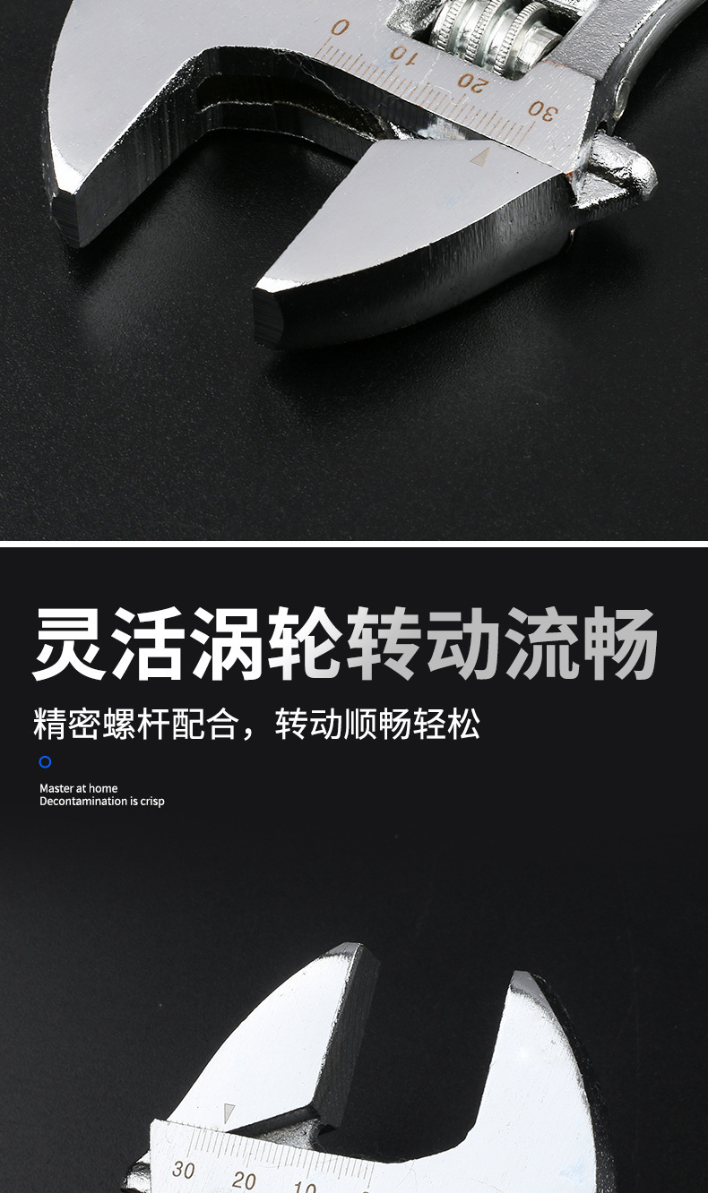活动扳手工具万能活口板手多功能大开口超硬活扳手套装厂家批发详情5