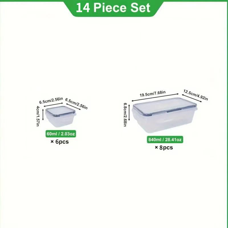 Wholesale of cross-border best-selling sealed plastic food storage boxes, 26-piece set of transparent leak-proof storage boxes for refrigerators pic 6