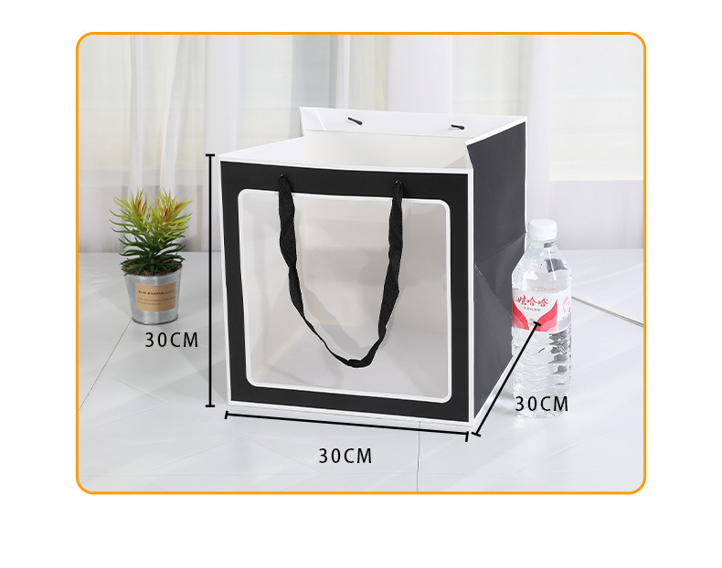 Thickened square packaging bags, flower wedding square gift bags, transparent window hand-held gift bags, paper bags wholesale pic 4