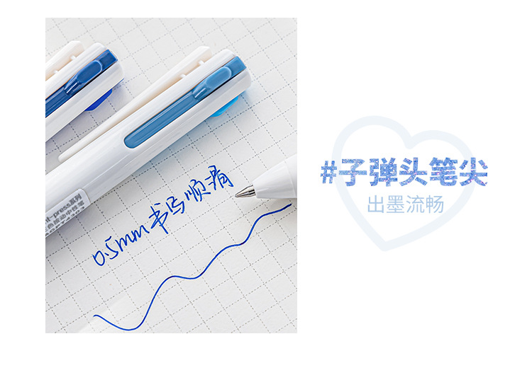 Planwith Sign Triangular multi-color pen, three-color 0.5, simple note-taking, homework correction, multi-functional gel pen pic 24