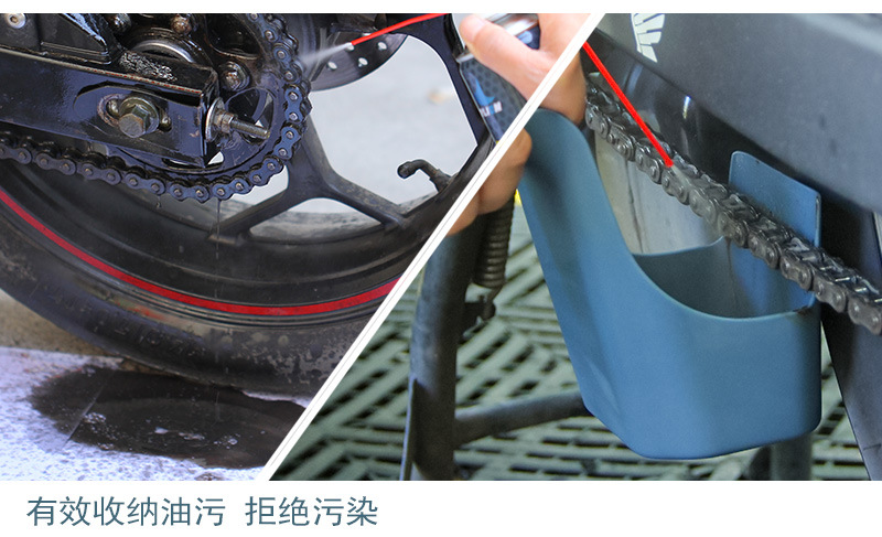 赛领摩托车自行车油污收纳工具盒链条清洗剂链条油防喷溅工具套装详情2