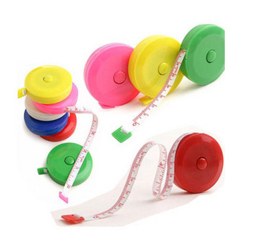 外贸专供迷你便携式圆形可伸缩卷尺测量衣服腰围三围尺子自动卷尺详情6