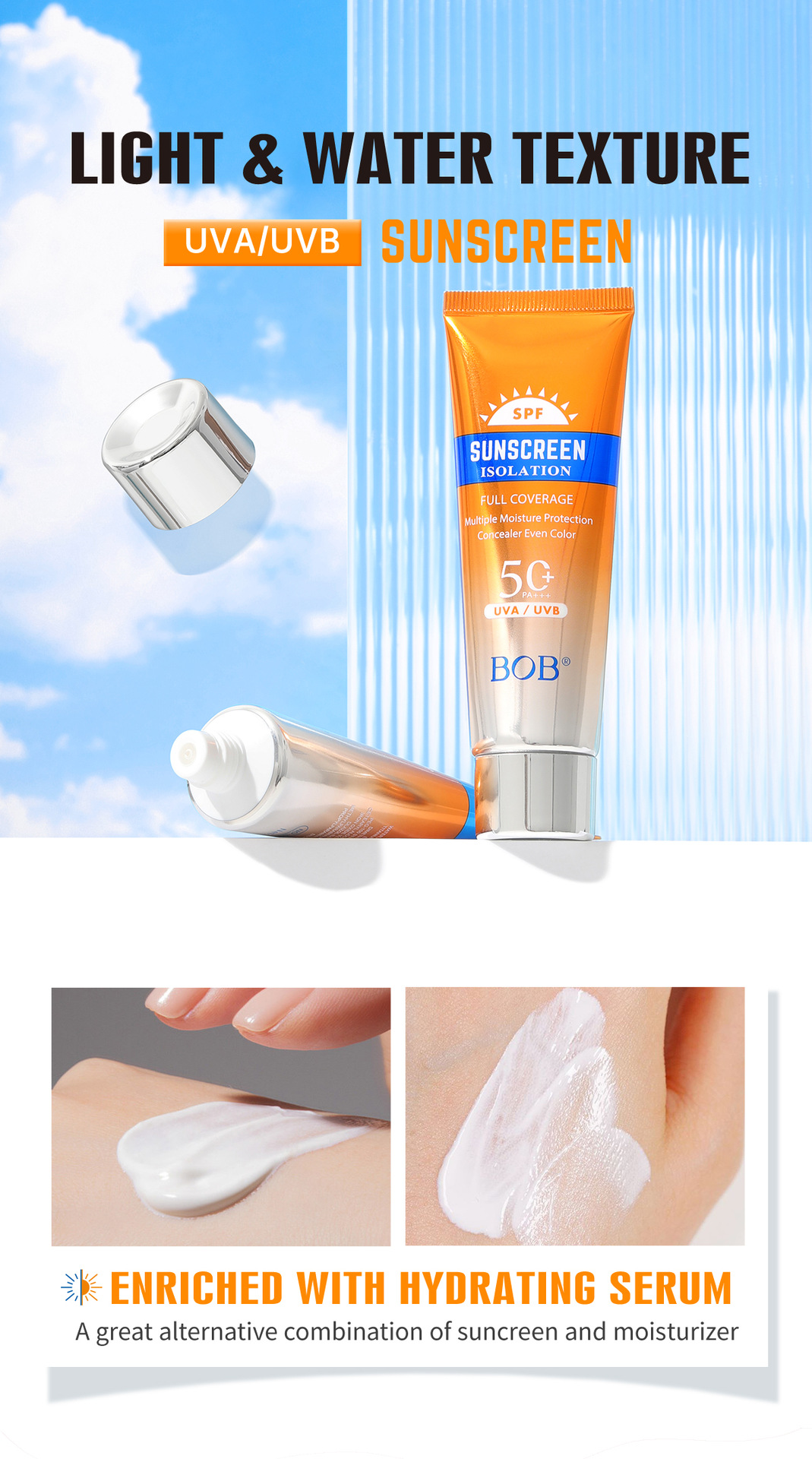 Cross-border bob sunscreen for facial isolation and UV protection pic 6