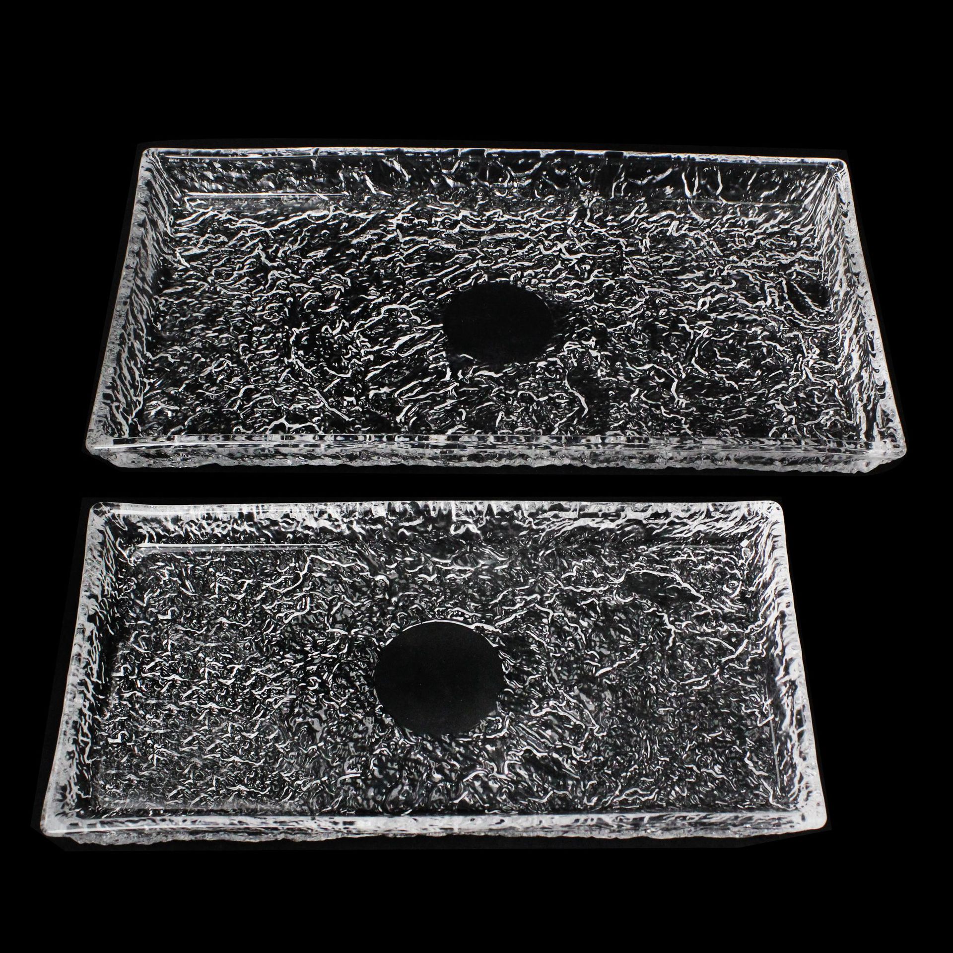 The new cross-border 2024 glacier bark glass fruit plate, fruit blue fruit bucket, kitchen and living room ornaments are selling well pic 5