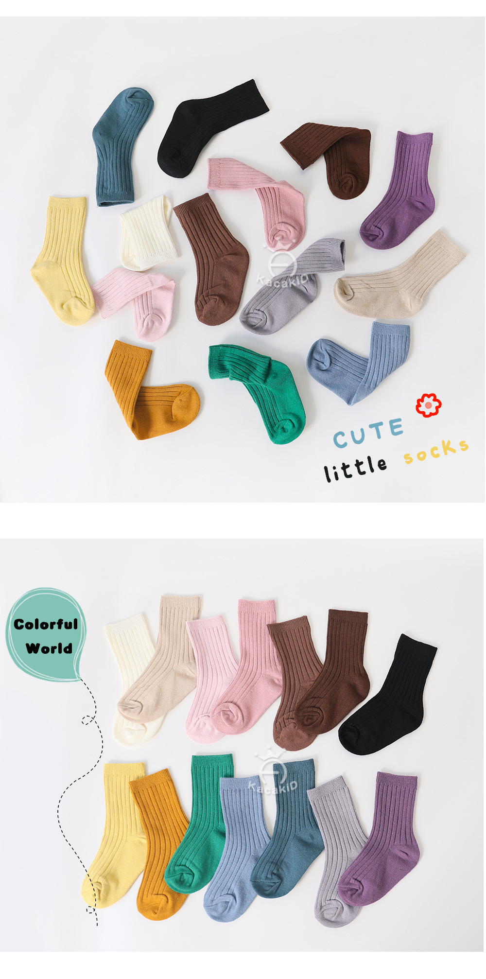 儿童春秋a类棉袜男童女童袜子纯色中筒袜婴儿宝宝堆堆袜批发秋冬详情69