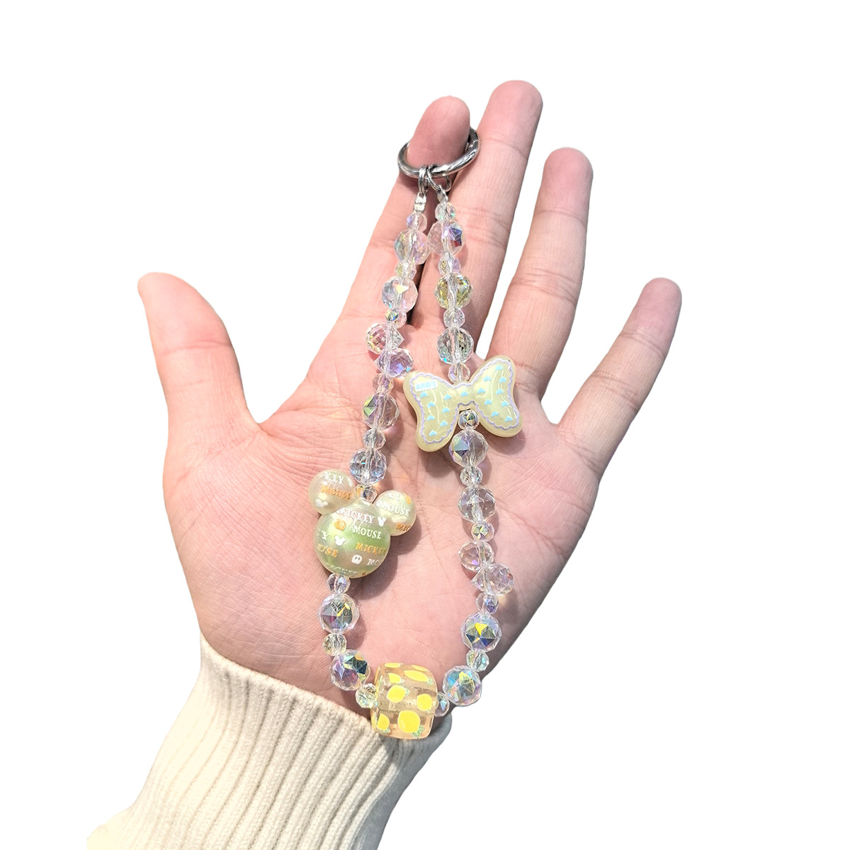 Ins-style cream butterfly star beaded mobile phone chain cartoon pendant rope, girlish heart portable anti-loss bag pendant pic 2