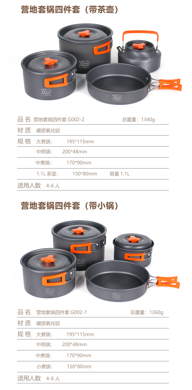 Outdoor camping equipment, picnic kettle, pot, cookware, portable aluminum alloy tableware, hiking and camping supplies pic 18
