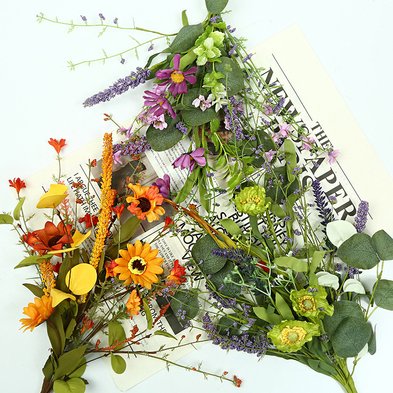 跨境仿真花束爆款装饰摆件植物小雏菊薰衣草仿真花尤加利仿真绿植详情14