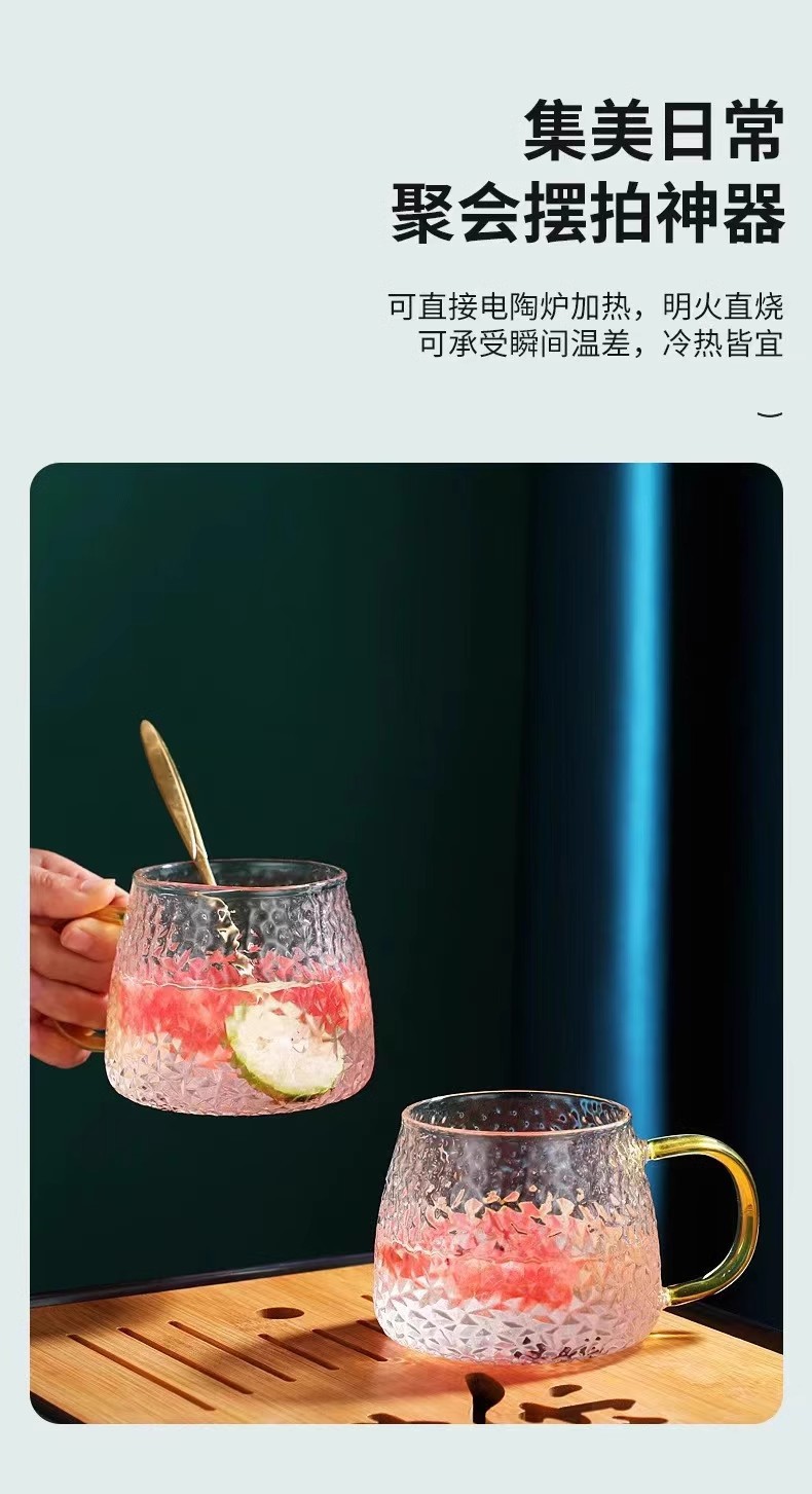 日式锤纹米粒壶耐高温玻璃凉茶水壶大容量凉白开壶家用花茶壶冷泡详情13