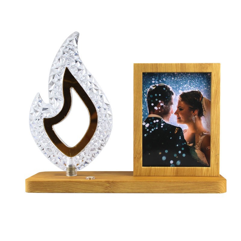 小熊相框台灯跨境热销触摸水晶台灯USB供电三色小夜灯床头摆件详情9