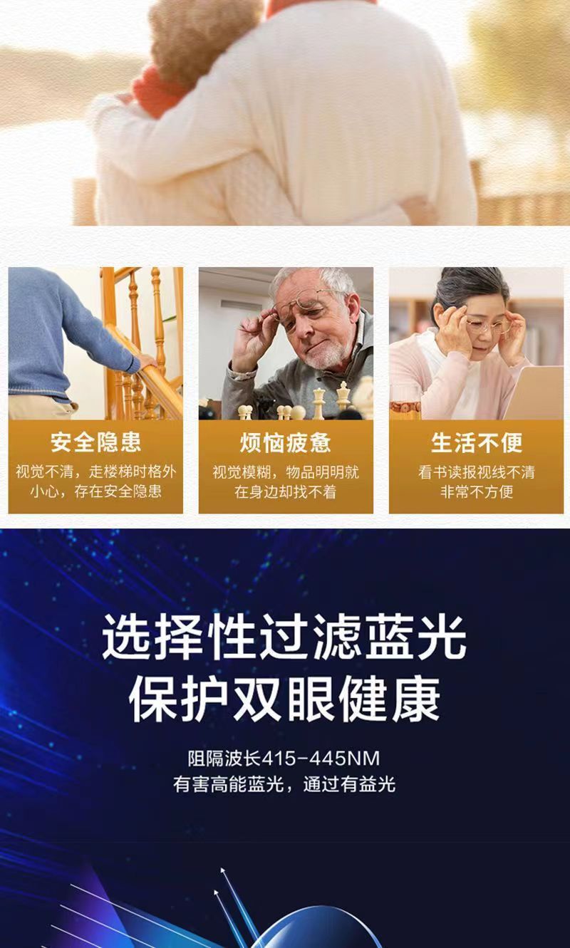 High-end Japanese export reading glasses, fashionable for middle-aged and elderly, high-definition, ultra-light and elegant 阬 anti-fatigue blue light, eye protection for the elderly pic 2