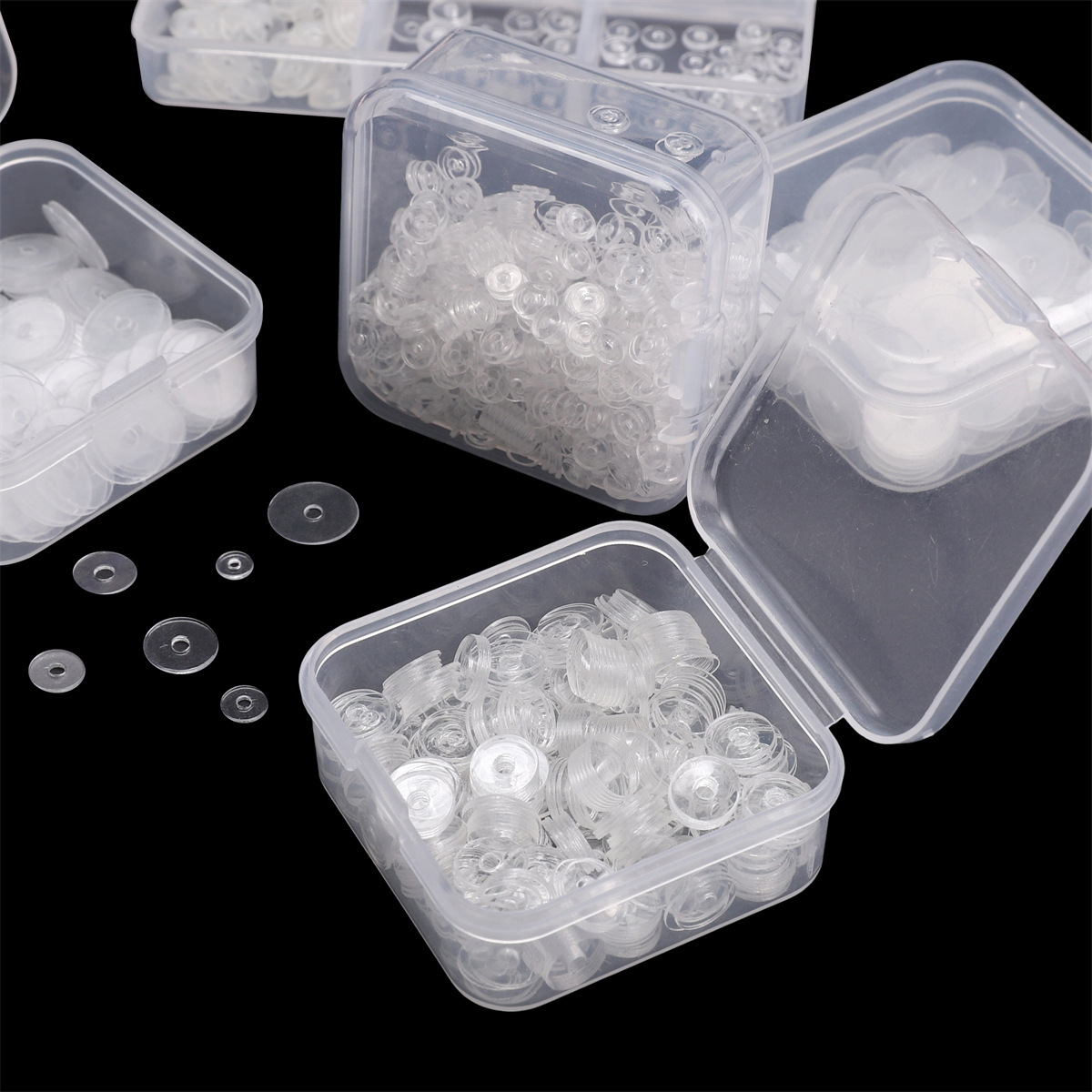 Simple round transparent PP spacer gasket, transparent plastic washer, diy handcrafted bracelet, crystal bracelet spacer pic 1