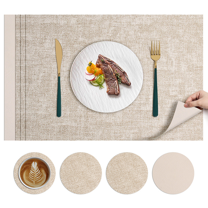 北欧ins风餐垫皮革桌垫防烫垫餐桌隔热垫碗垫高级感餐盘垫茶杯垫详情44