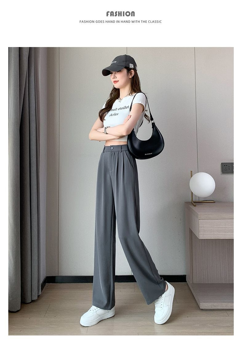 西装裤女垂坠感阔腿裤春夏新款日韩高腰休闲女裤跨境货源源头专供详情19