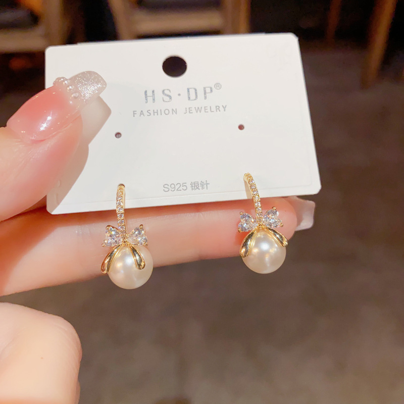 简约经典耳钉推荐100款百搭时尚925银针耳环锆石珍珠几何耳饰批发详情7